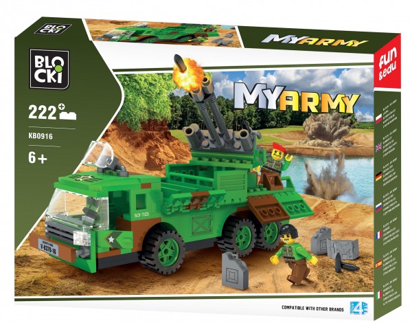 Blocki My Army Armee Truck mit Raketenwerfer Bausatz ab 6 Jahren Modell KB0916