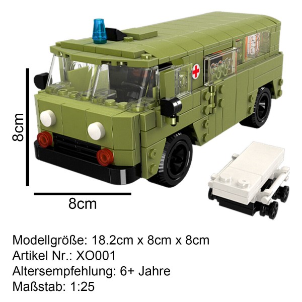 LKW Bundle Klemmbausteinset (UAZ Krankenwagen Kleinbus + URAL Expeditionsmobil + Kamaz LKW Tankwagen