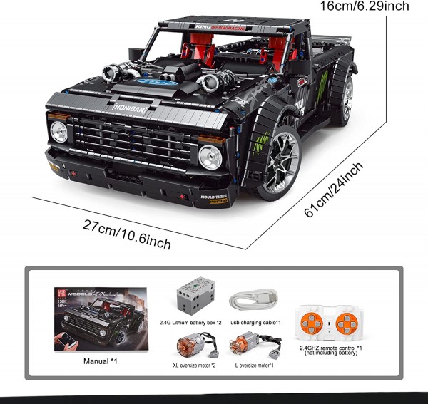 Mould King 13082 Technik Auto Modell, 3695 Teile Sportwagen Mit Motor, Ferngesteuert. Klemmbausteine