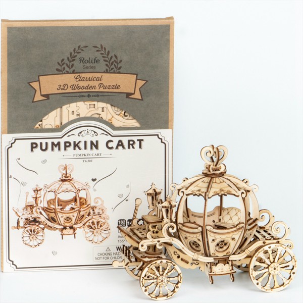 Robotime Rolife 3D Holzpuzzle Pumpkin Cart Modell Nr. TG302