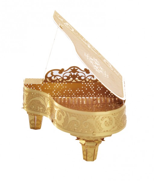 Piececolol 3D Metallpuzzle Grand Piano in Gold Modell Nr. P024-G