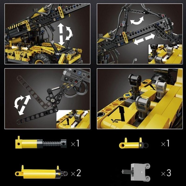 Mould King Pneumatischer Teleskop-Gabelstapler Modell Nr: 19009