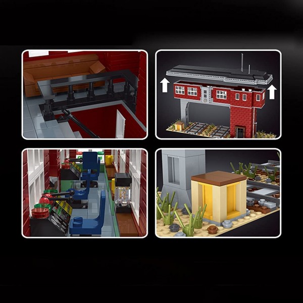 Mould king 12009 Zugbahn Signalturm World Railway Series Modellbausatz 1809 Teile