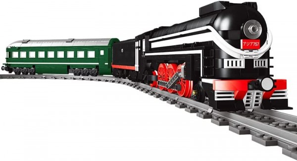 Mould King Dampflokomotive Bausteine Kinder Spielzeug 12005