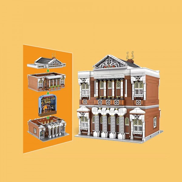 Mould 16032 Concert Hall , 2875 Teile Street View Serie Hausbau-Montagesatz, Beleuchtungsmodul