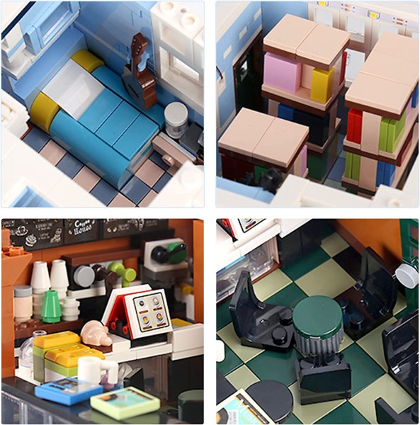 Mould King 16004 The Cafe mit Beleuchtung 3430 Teile