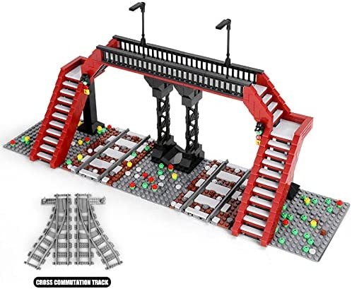 Mould King 12008 Eisenbahnüberführung, 655 Teile World Railway Series