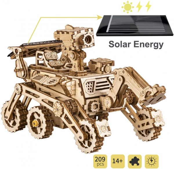 Robotime solarbetriebener Moon Buggy 3D Holzpuzzle Modell Nr. LS402