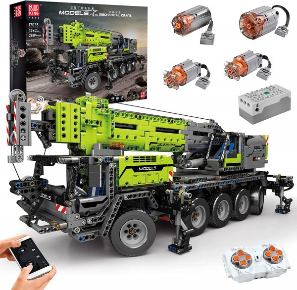 Mould King 17035 Technik Control+ Kran- Baufahrzeug