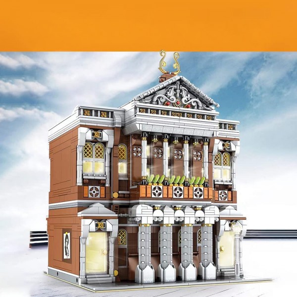 Mould 16032 Concert Hall , 2875 Teile Street View Serie Hausbau-Montagesatz, Beleuchtungsmodul