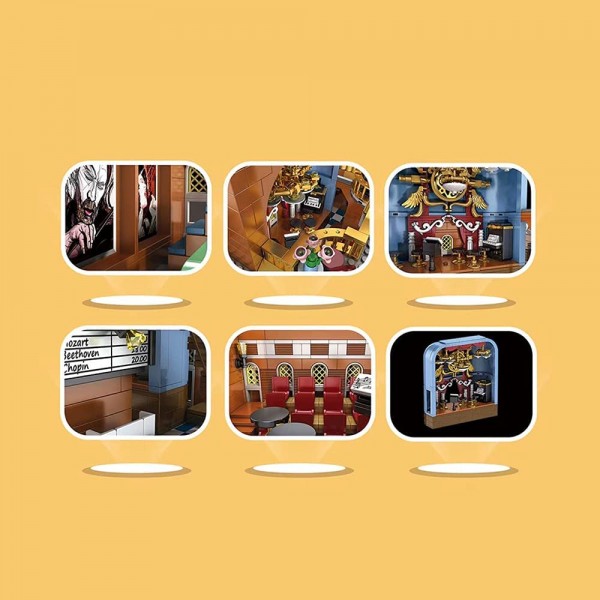 Mould 16032 Concert Hall , 2875 Teile Street View Serie Hausbau-Montagesatz, Beleuchtungsmodul