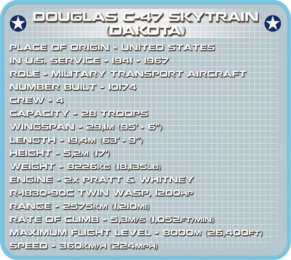 Cobi Douglas C-47 Skytrain Berlin Airlift Modell 5702