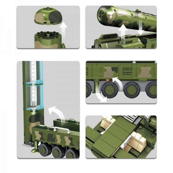 Panlos Brick Tank World Dongfeng-41 Modell Nr. 639009 1149 Teile