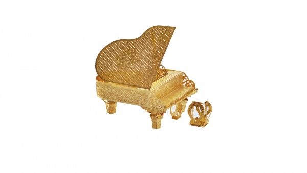 Piececolol 3D Metallpuzzle Grand Piano in Gold Modell Nr. P024-G
