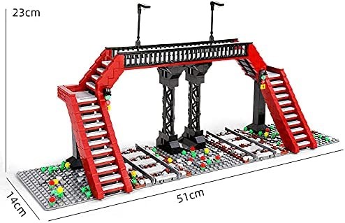 Mould King 12008 Eisenbahnüberführung, 655 Teile World Railway Series