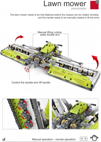Mould King 17021 Technik Traktor Erweiterungspaket, 3098 Teile 4-in-1 Traktormodell Klemmbaustein