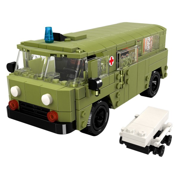 LKW Bundle Klemmbausteinset (UAZ Krankenwagen Kleinbus + URAL Expeditionsmobil + Kamaz LKW Tankwagen