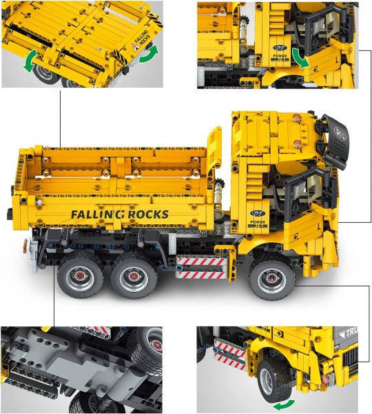 Mould King 15025 Technik Muldenkipper 1012 Teile Muldenkipper Ferngesteuert Bausteinset mit Fernbedi