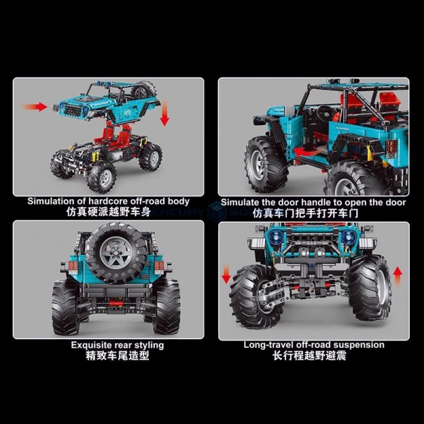 TLG Geländewagen Türkis Trailcat T5010 High-tech MOC Off-road