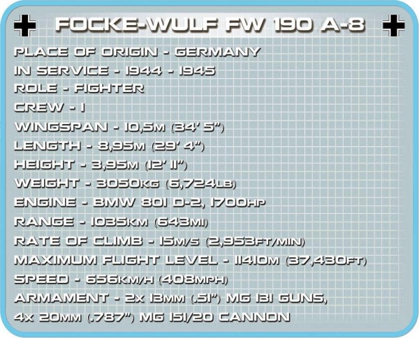 Cobi Focke-Wulf FW 190 A-8 Modell 5704