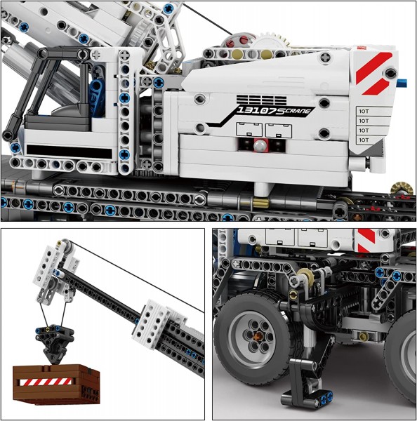 Mould King 17034 Technic Mobiler Schwerlastkran Kran, 2819 Teile, Doppelte Fernbedienung mit 4 Motor