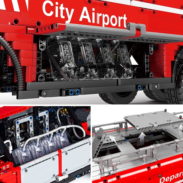 Mould King 19004 Technik Flughafen Löschfahrzeug Mit 13 Motoren, 6653 Teile, Technic, Kompatibel mi