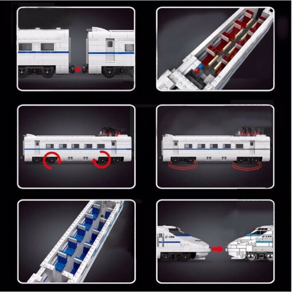 Mould King 12002 High Speed Train / Zug 1808 Teile