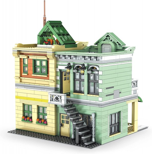 Mould King 16023 Street View Serie Architektur Bausatz, 3096 Teile Restaurant