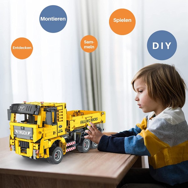 Mould King 15025 Technik Muldenkipper 1012 Teile Muldenkipper Ferngesteuert Bausteinset mit Fernbedi