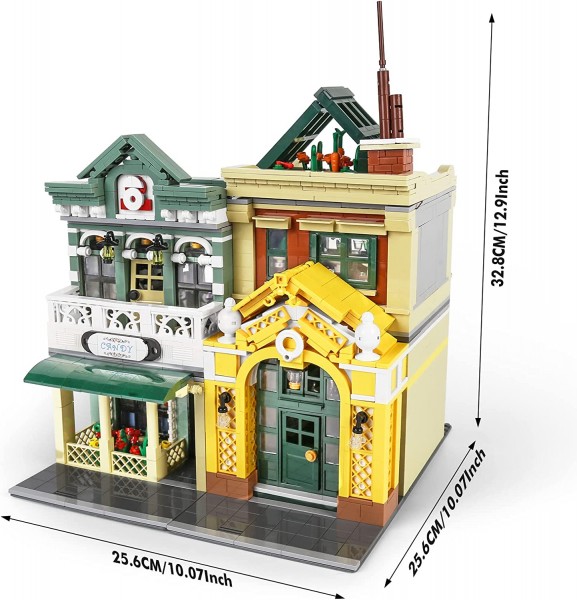 Mould King 16023 Street View Serie Architektur Bausatz, 3096 Teile Restaurant