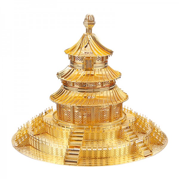 Piececool 3D Metallpuzzle Temple of Heaven Gold Version Modell Nr. P017-G