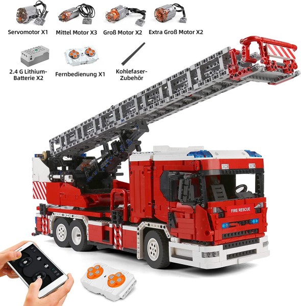 Mould King 17022 Technik Feuerwehrauto LKW Bausatz, 4886 Teile