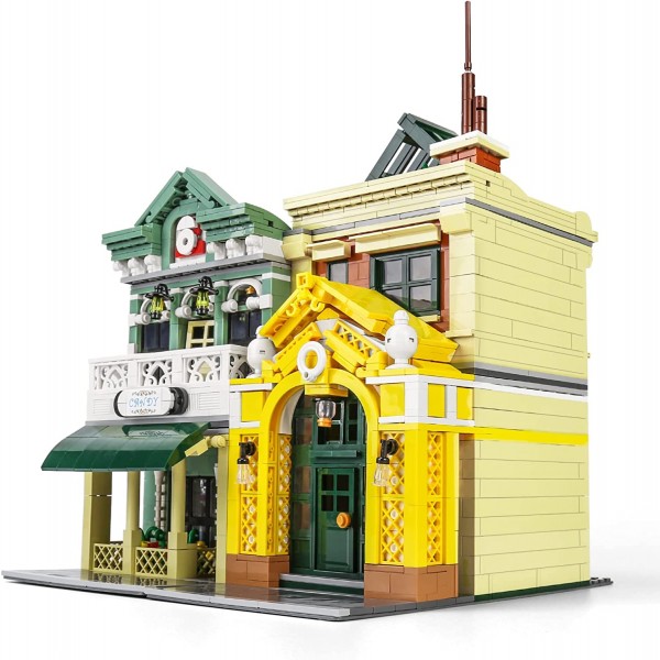 Mould King 16023 Street View Serie Architektur Bausatz, 3096 Teile Restaurant