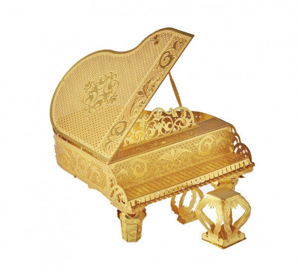 Piececolol 3D Metallpuzzle Grand Piano in Gold Modell Nr. P024-G