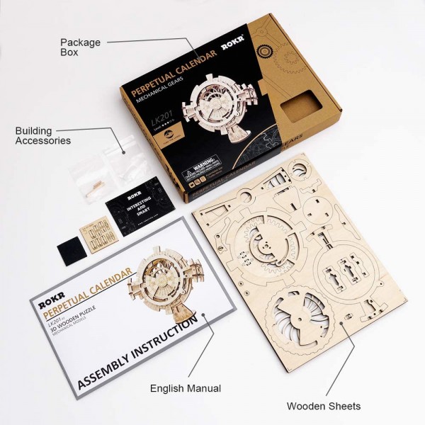 Robotime Vitascope mechanisches 3D Holzpuzzle Modell Nr. LK601