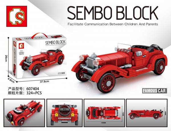 SEMBO BLOCK Oldtimer in Rot Modell Nr. 607404