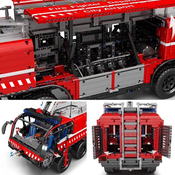 Mould King 19004 Technik Flughafen Löschfahrzeug Mit 13 Motoren, 6653 Teile, Technic, Kompatibel mi