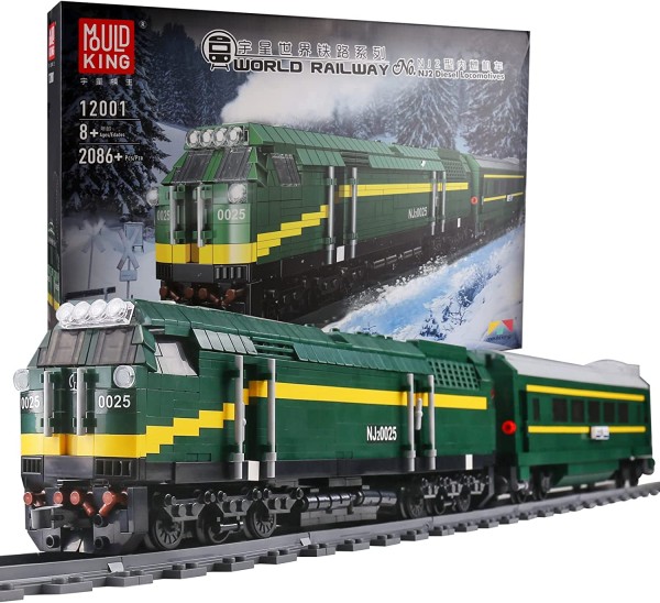 Mould King 12001 -RC NJ2 Diesellokomotive mit Motor und Schienen -Neu-2086 Teile