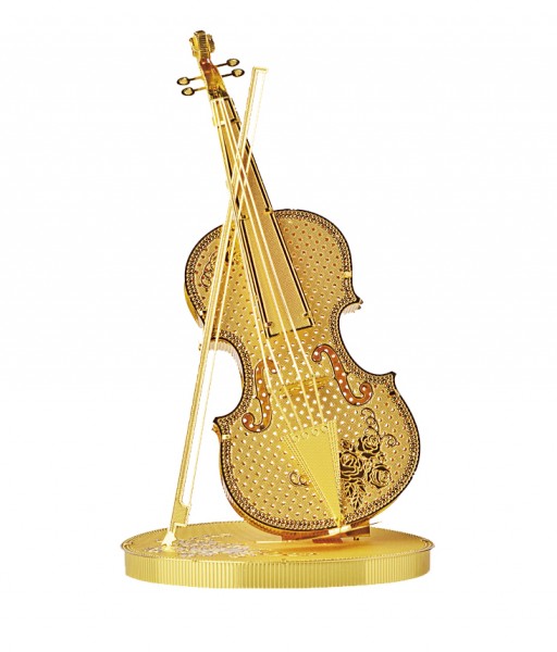 Piececool 3D Metallpuzzle Geige in Gold Modell Nr. P023-G