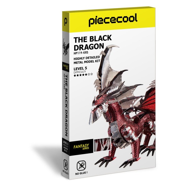 Piececool 3D Metallpuzzle The Black Dragon Modell Nr. HP119-KRS