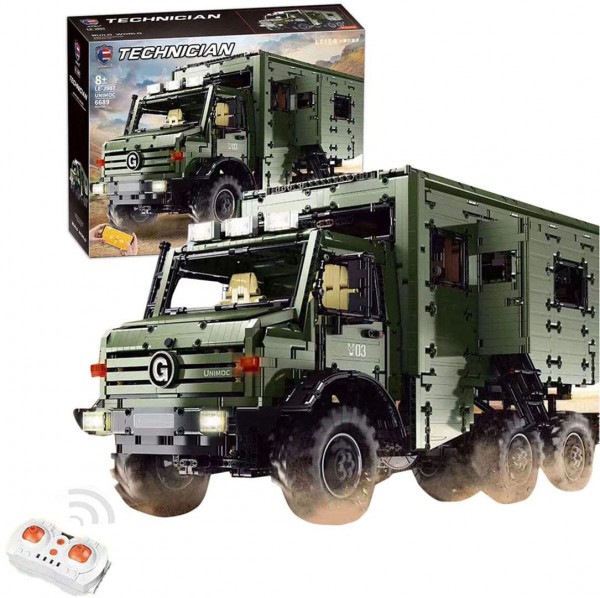 Offroad Wohnmobil Truck Klemmbaustein Bausatz mit Dual Fernbedienung + Power Pack LE-J907