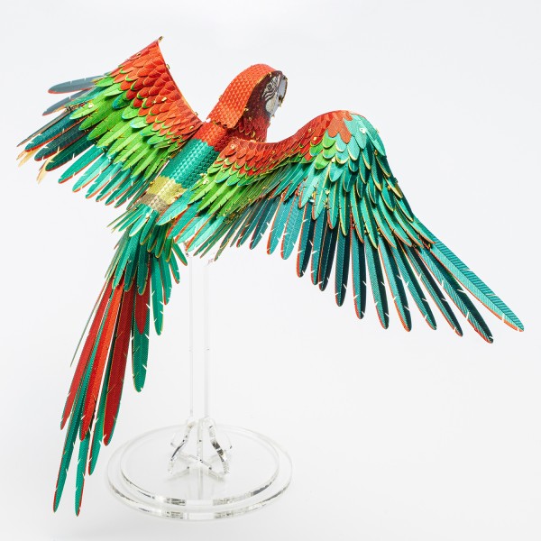 Piececool 3D Metallpuzzle Scarlet Macaw Modell Nr. P118-NBR