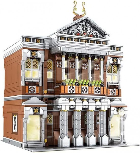 Mould 16032 Concert Hall , 2875 Teile Street View Serie Hausbau-Montagesatz, Beleuchtungsmodul