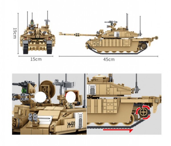 Panlos Brick Tank World Challenger II Modell Nr. 632008 1687 Teile