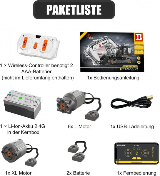 YC-GC004 Happy Build Schaufelbagger 4342 Teile