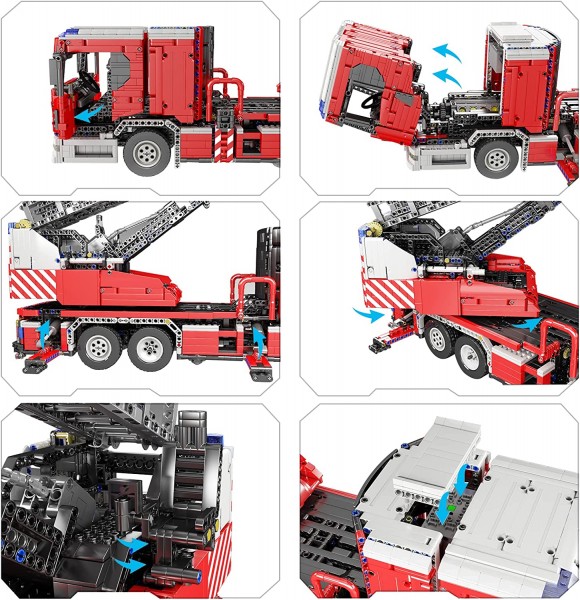Mould King 17022 Technik Feuerwehrauto LKW Bausatz, 4886 Teile