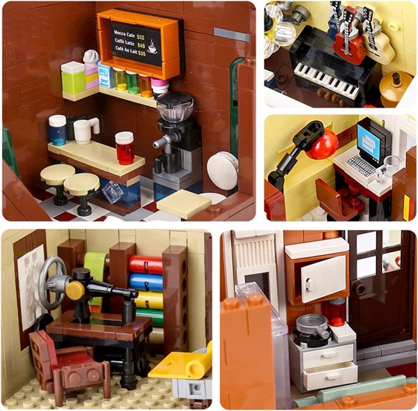 Mould King 16008 Modular Building Cafe Coffee House LED Beleuchtung 3103 Teile